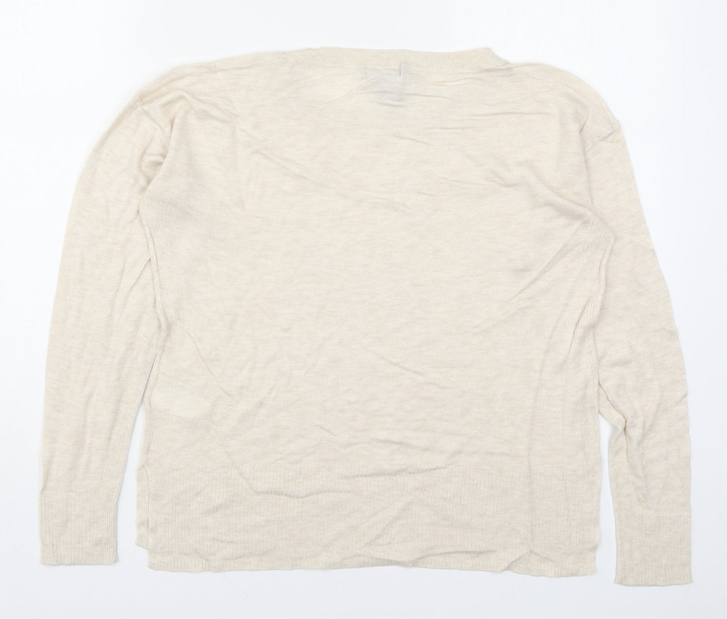 Mens UK Size S H&M Beige  Button-Up Long Sleeve Casual Shirt