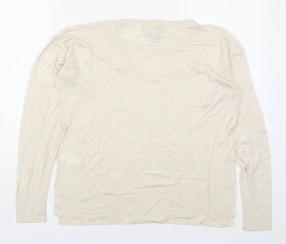 Mens UK Size S H&M Beige  Button-Up Long Sleeve Casual Shirt