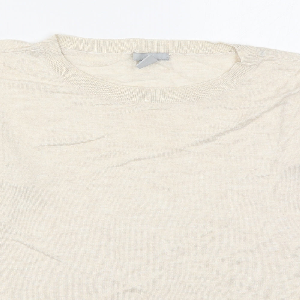 Mens UK Size S H&M Beige  Button-Up Long Sleeve Casual Shirt