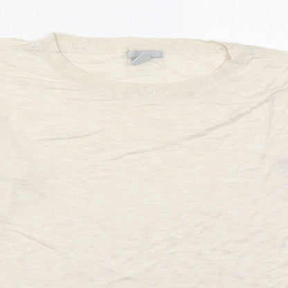 Mens UK Size S H&M Beige  Button-Up Long Sleeve Casual Shirt