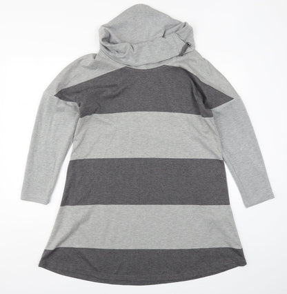 Viz a Viz  Womens Grey Striped  A-Line  Size 12