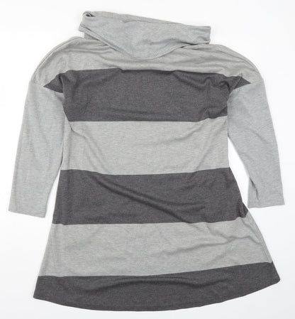 Viz a Viz  Womens Grey Striped  A-Line  Size 12