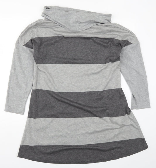 Viz a Viz  Womens Grey Striped  A-Line  Size 12