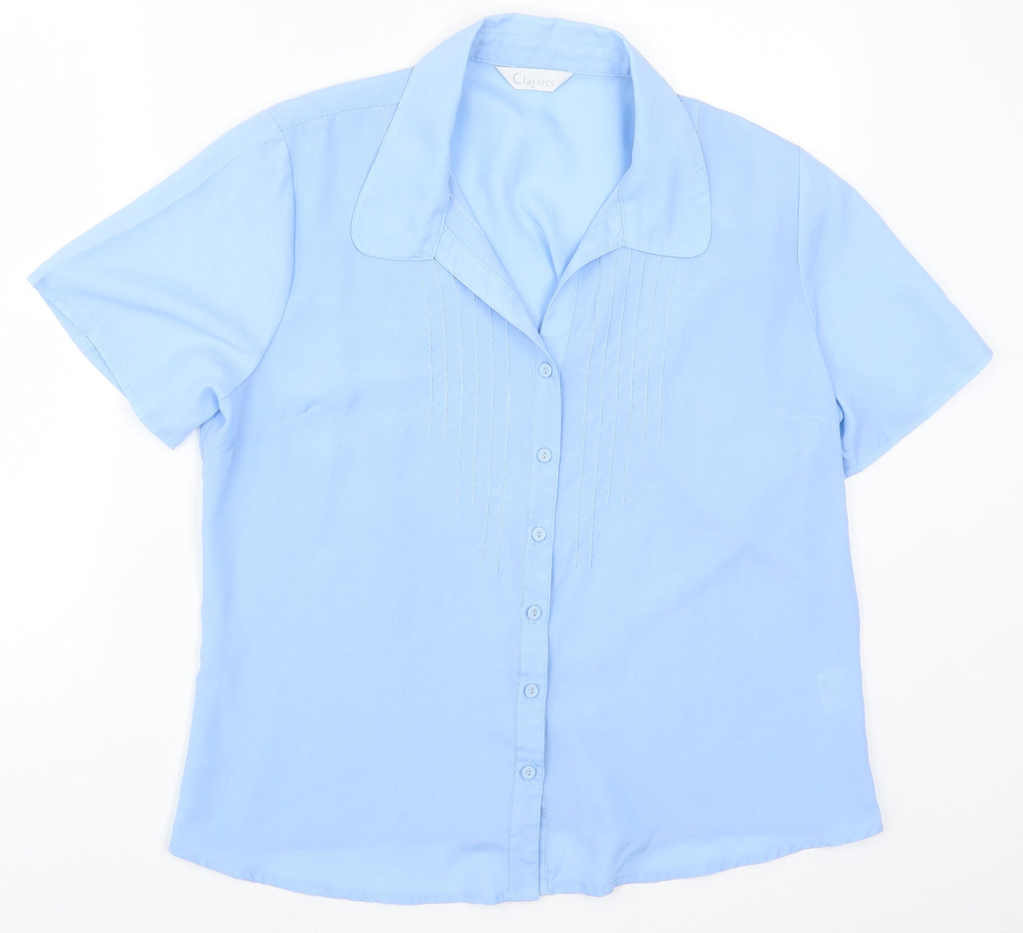 Classics Womens Blue   Basic Button-Up Size 18