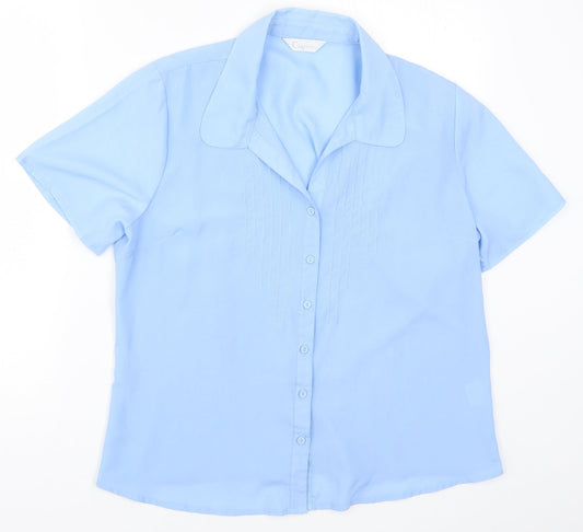 Classics Womens Blue   Basic Button-Up Size 18