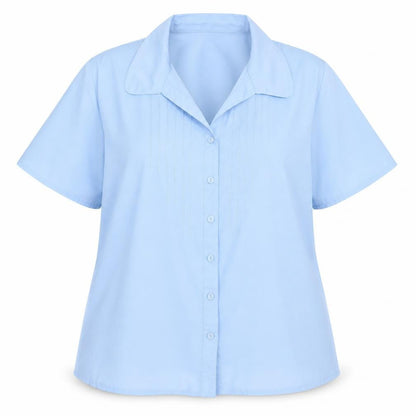 Womens UK Size 18 Classics Blue Basic Button-Up