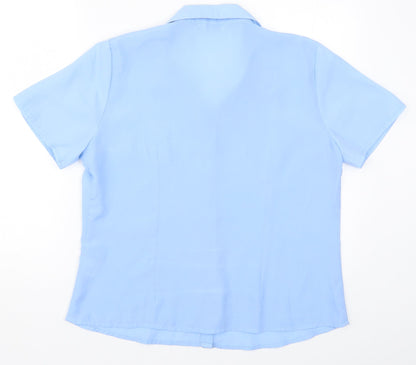 Classics Womens Blue   Basic Button-Up Size 18