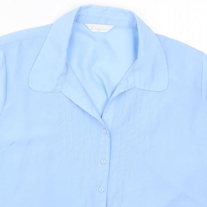 Classics Womens Blue   Basic Button-Up Size 18