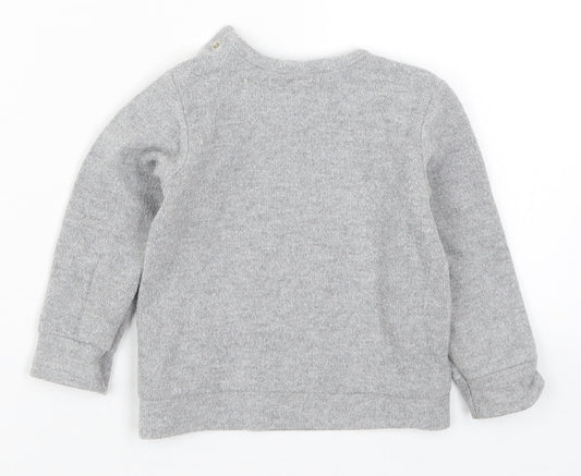 George Boys Grey   Basic T-Shirt Size 9-12 Months  - Little Boy Big Dreams