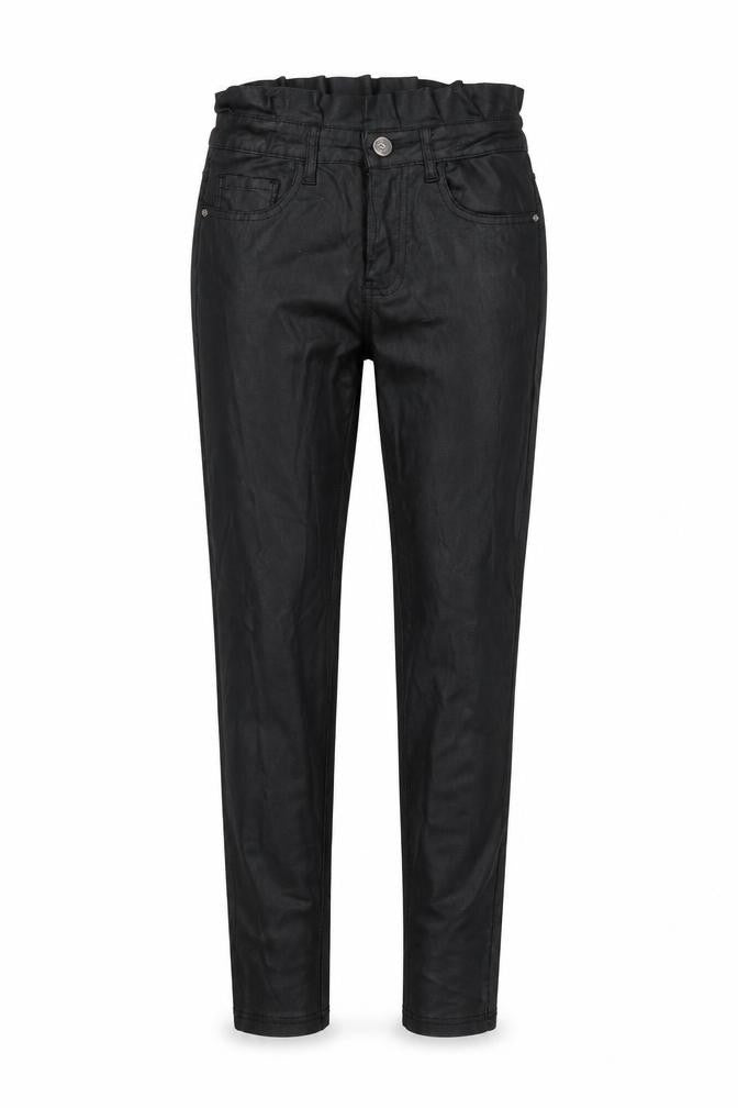 Front view of My Bestiny women’s black trousers, size XS, 27-inch leg