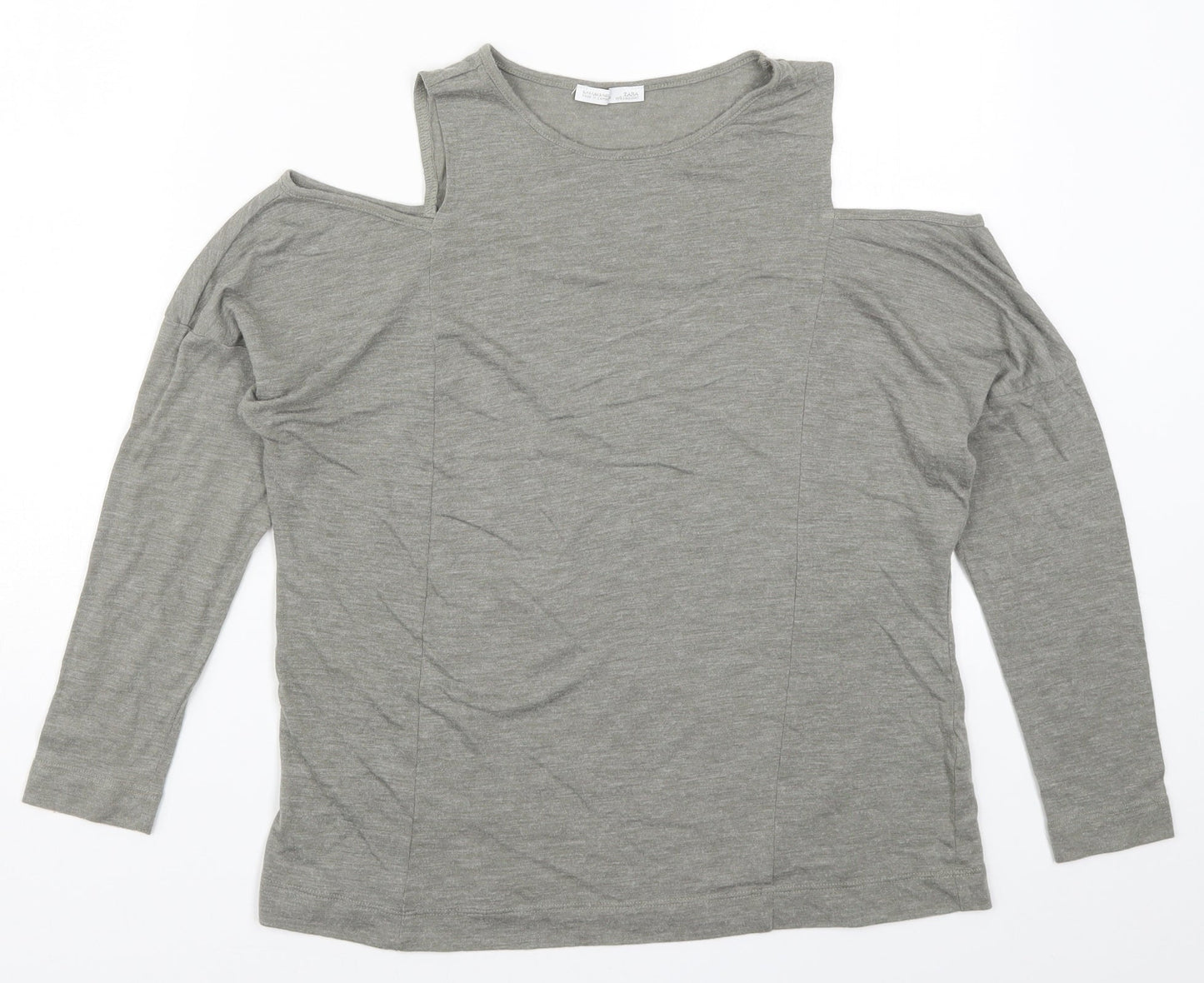 Womens UK Size S Zara Grey Basic T-Shirt
