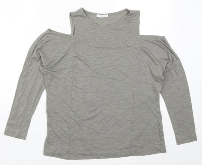 Womens UK Size S Zara Grey Basic T-Shirt