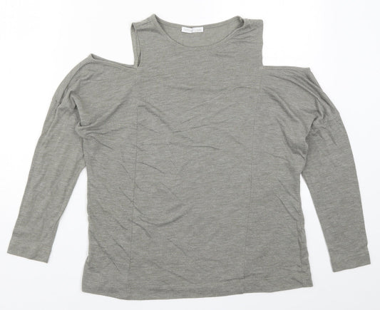 Womens UK Size S Zara Grey Basic T-Shirt