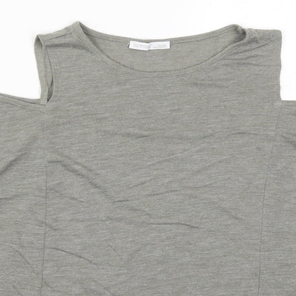 Womens UK Size S Zara Grey Basic T-Shirt