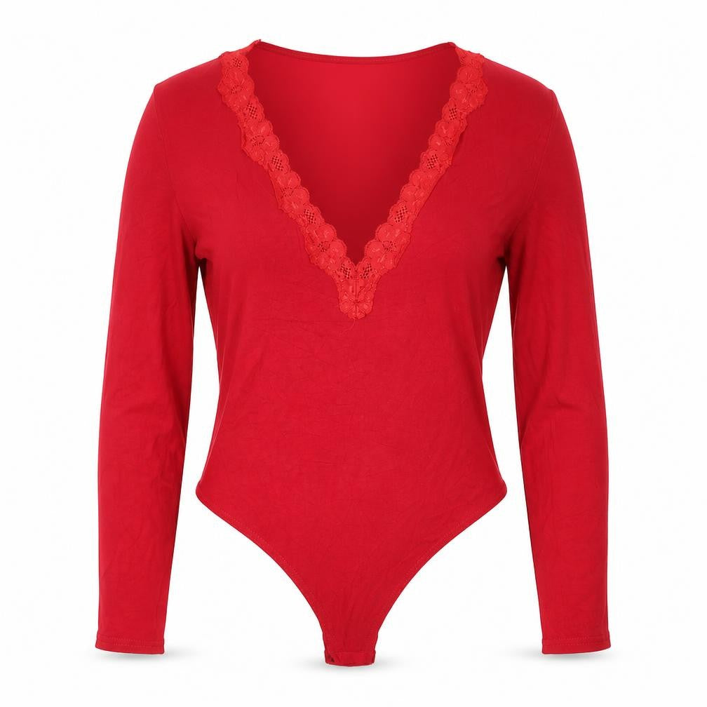 Womens UK Size 10 PRETTYLITTLETHING One-Piece Red Bodysuit