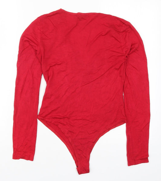 PRETTYLITTLETHING Womens Red   Bodysuit One-Piece Size 10