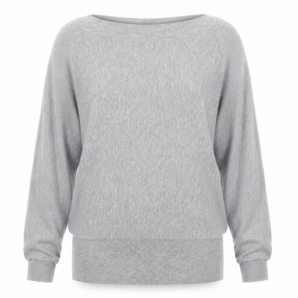 Front view of H&M women’s grey knit jumper, size UK 8