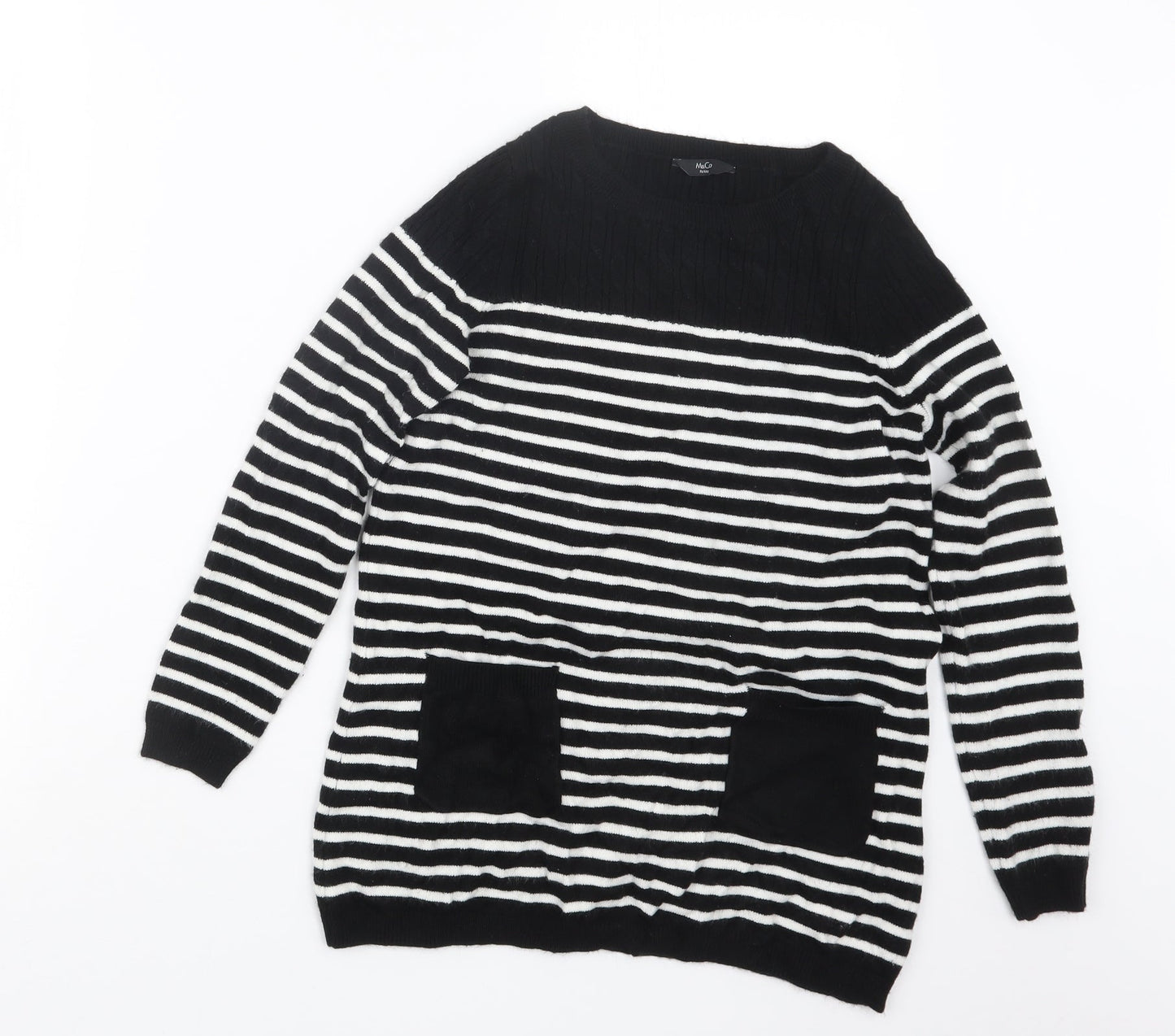 Womens UK Size 8 M&Co Black Pullover Jumper