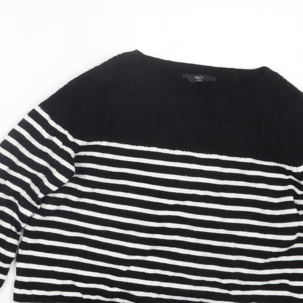 Womens UK Size 8 M&Co Black Pullover Jumper