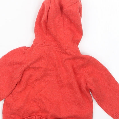Marks and Spencer Girls Red  Knit Cardigan Jumper Size 0-3 Months