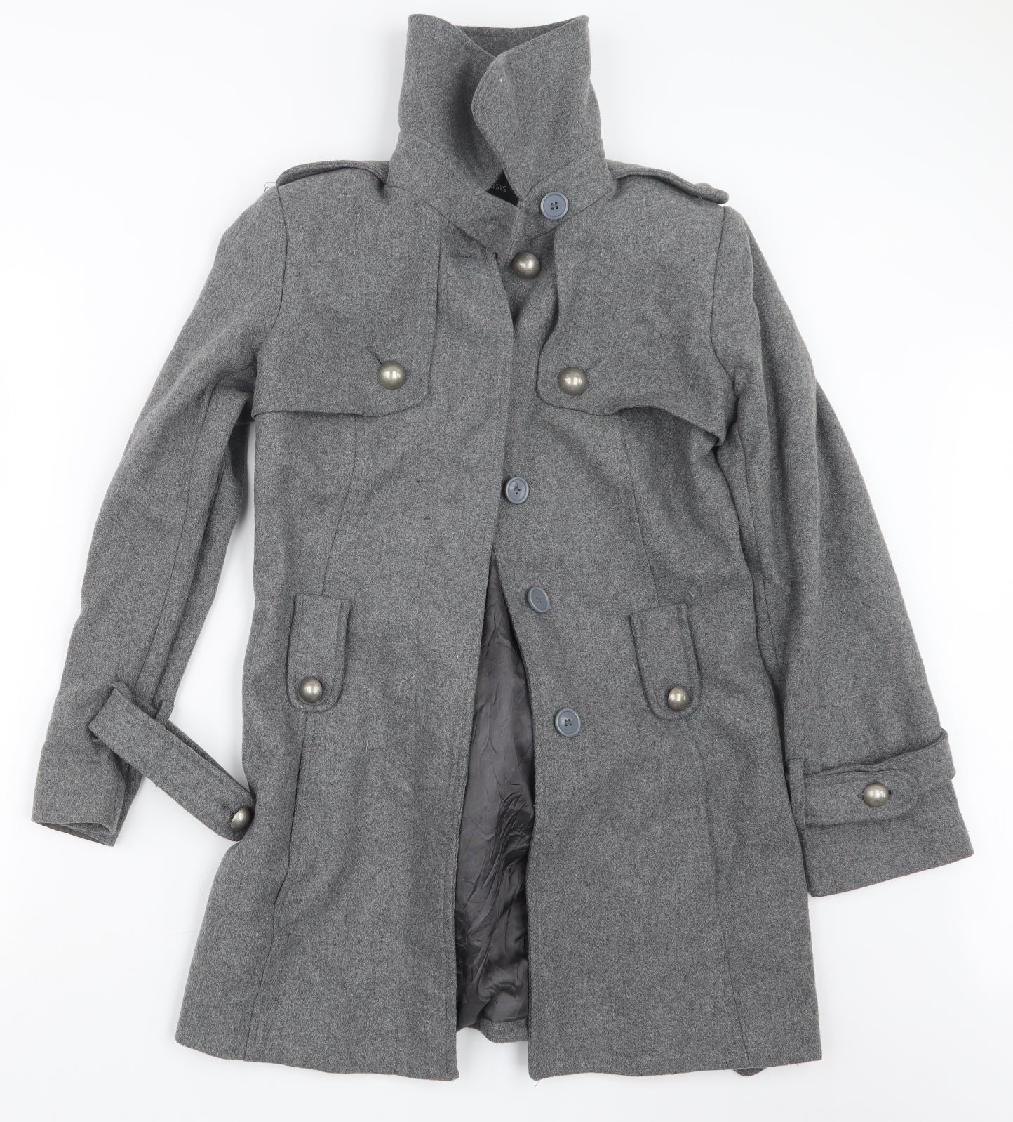 Womens UK Size 8 Oasis Grey Pea Coat