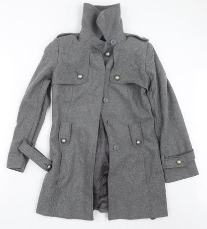 Womens UK Size 8 Oasis Grey Pea Coat