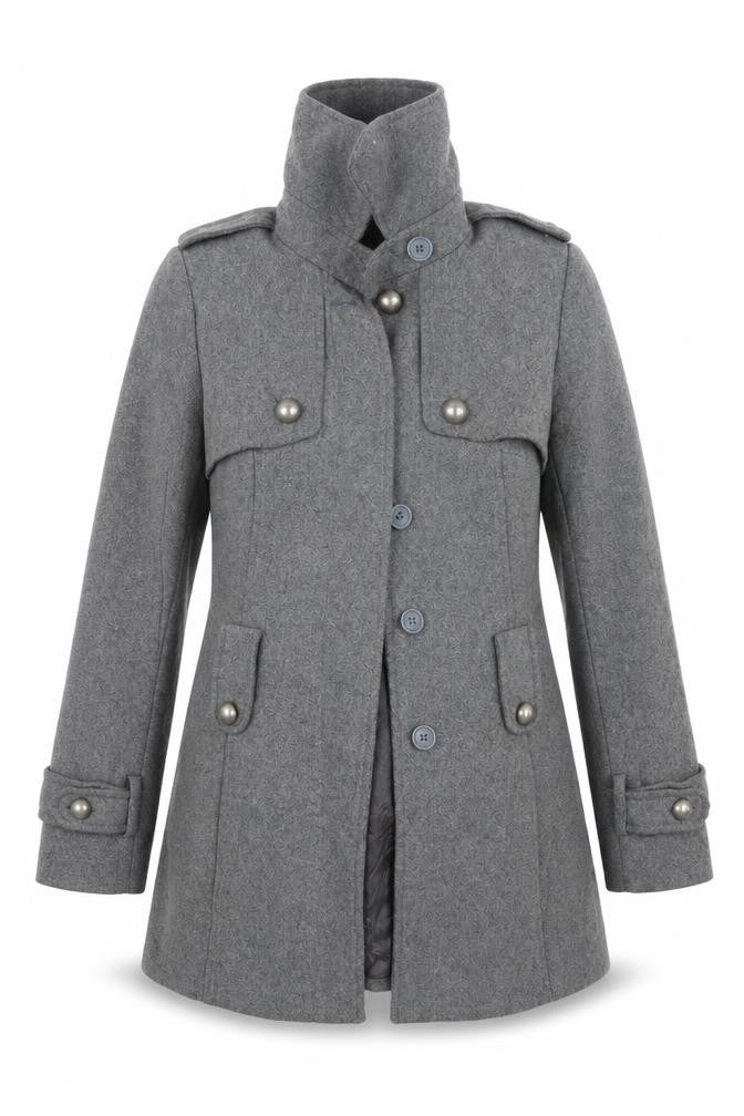 Womens UK Size 8 Oasis Grey Pea Coat