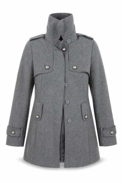 Womens UK Size 8 Oasis Grey Pea Coat