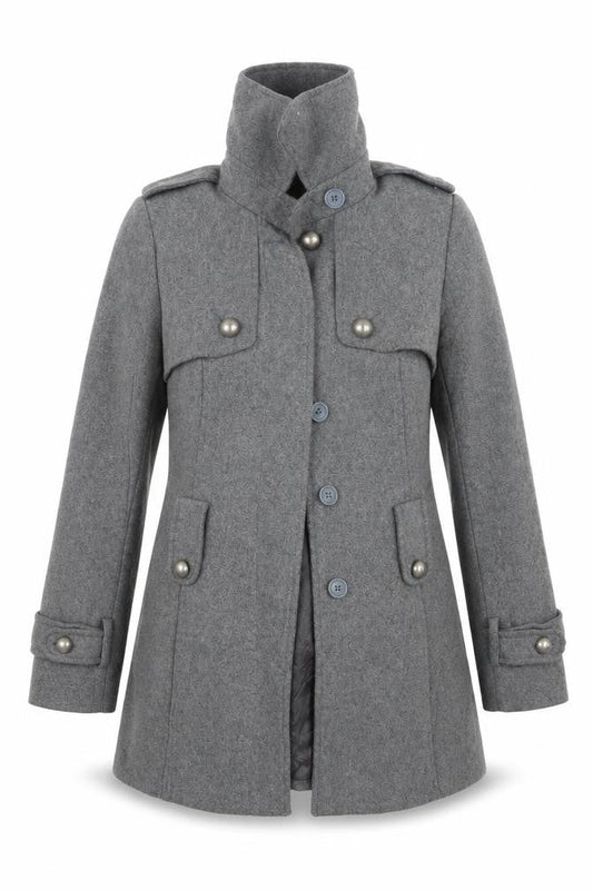 Womens UK Size 8 Oasis Grey Pea Coat
