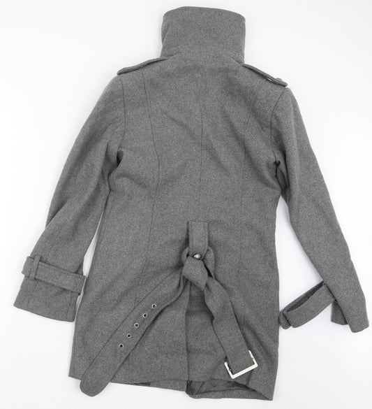 Womens UK Size 8 Oasis Grey Pea Coat