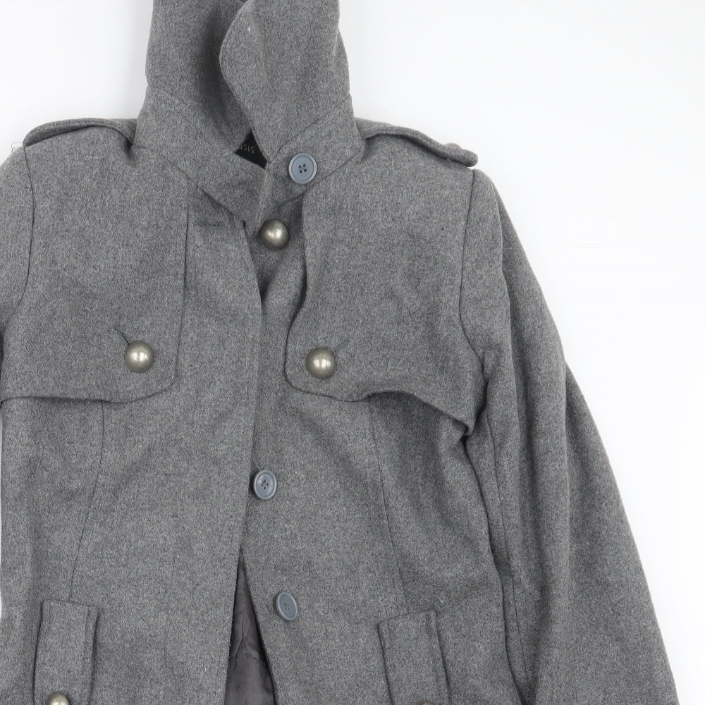Womens UK Size 8 Oasis Grey Pea Coat