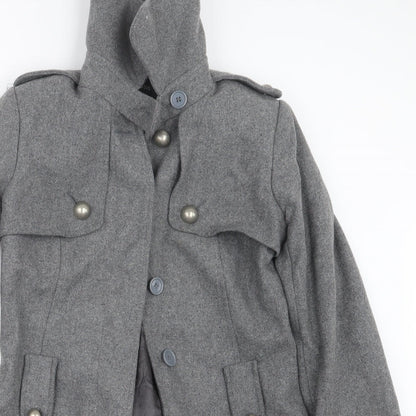 Womens UK Size 8 Oasis Grey Pea Coat