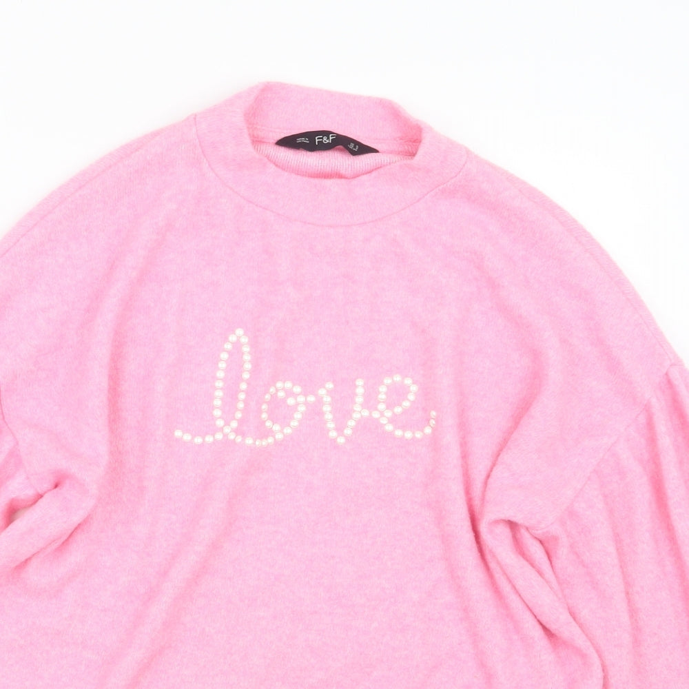 F&F Womens Pink   Pullover Jumper Size 6
