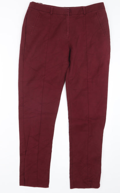 Womens UK Size 10 Oasis Regular Fit  Red Trousers