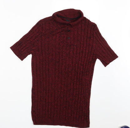 Womens UK Size M River Island Purple Basic Polo