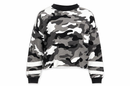 New Look Girls Grey Camouflage  Pullover Sweatshirt Size 12-13 Years  - Croppped