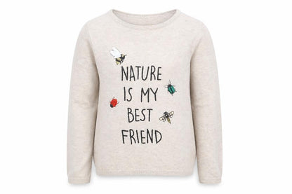 H&M Girls Beige   Pullover Sweatshirt Size 6-7 Years