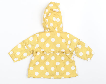 Nutmeg Girls Yellow Polka Dot  Jacket Coat Size 0-3 Months