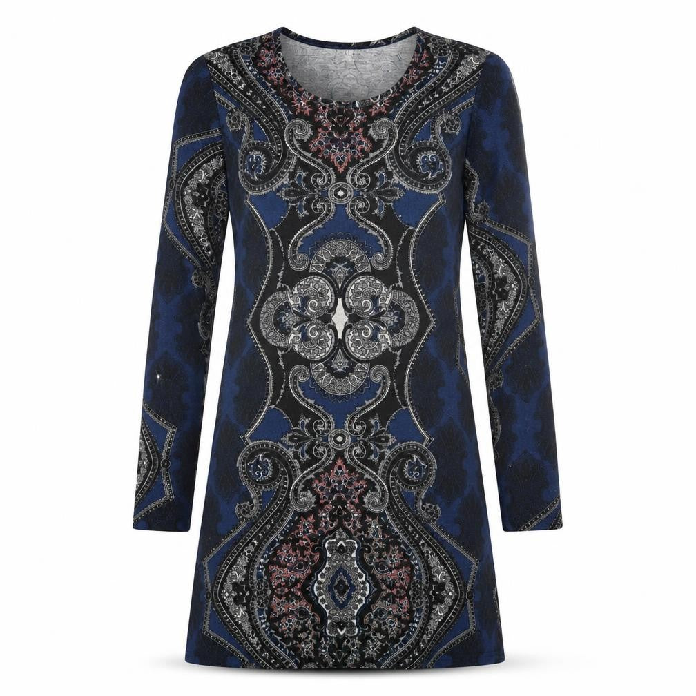 Front view of Apricot women’s multicoloured paisley t-shirt dress, size UK 10