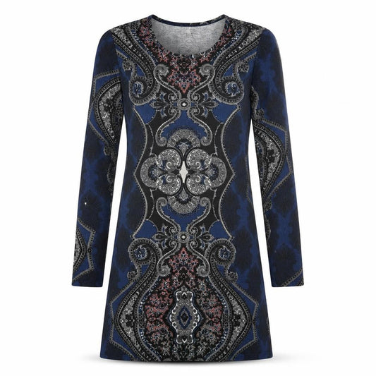 Front view of Apricot women’s multicoloured paisley t-shirt dress, size UK 10
