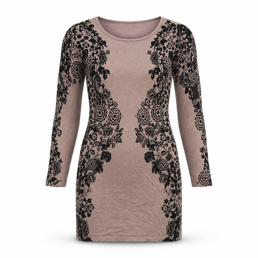 Front view of Apricot women’s purple floral fit & flare, size UK 12