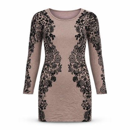 Front view of Apricot women’s purple floral fit & flare, size UK 12