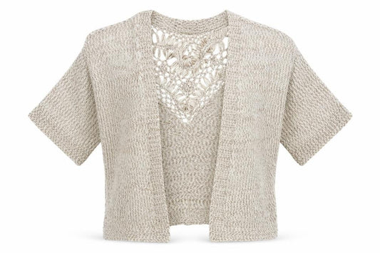 Womens UK Size S Indigo Beige Wrap Jumper