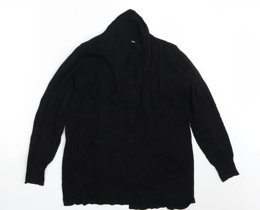 BHS Womens Black  Knit Wrap Jumper Size 12