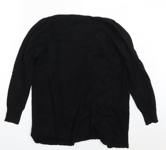 BHS Womens Black  Knit Wrap Jumper Size 12