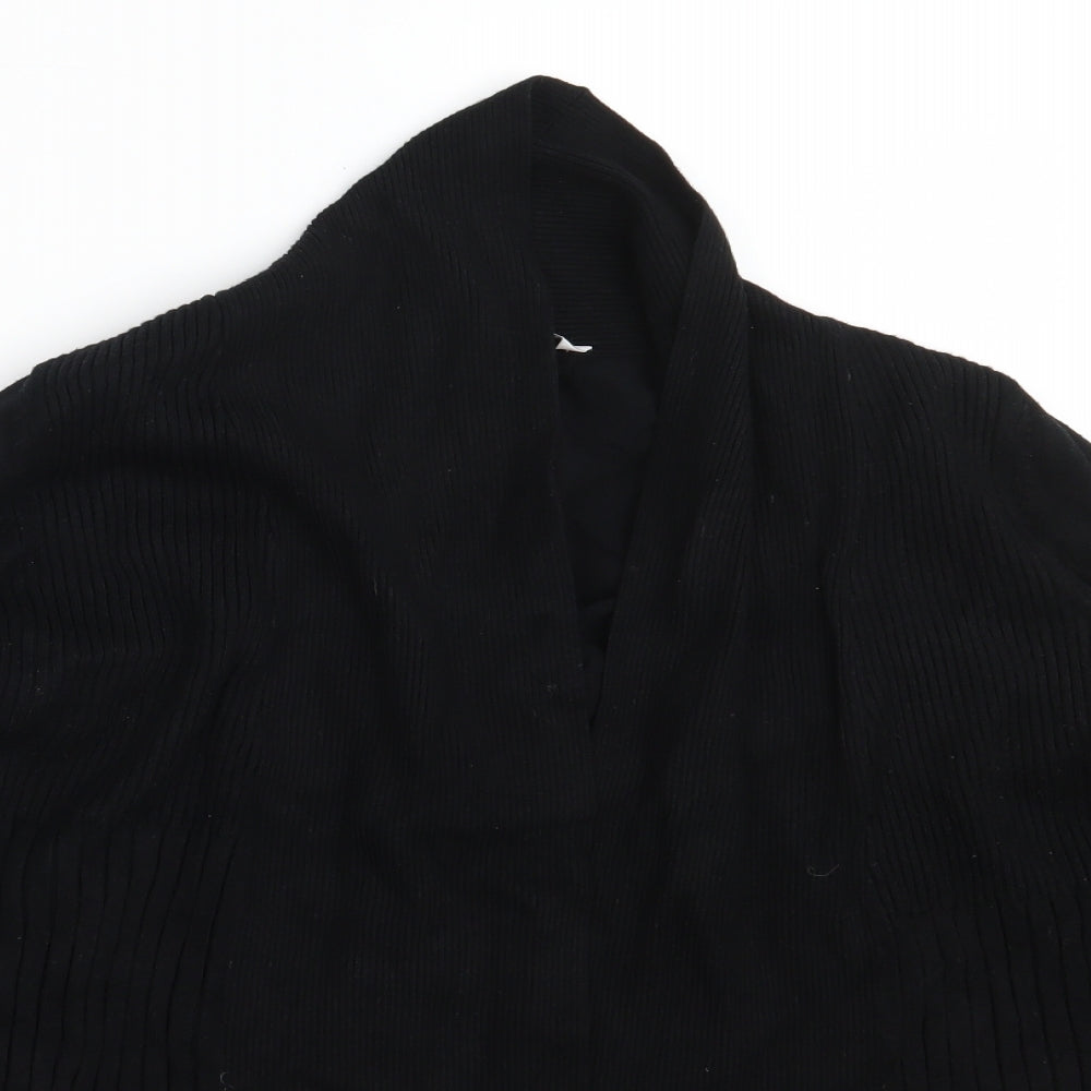 BHS Womens Black  Knit Wrap Jumper Size 12
