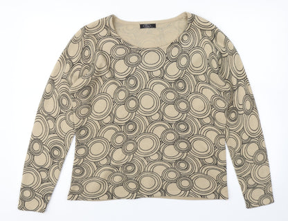 Brown Womens Gold  Knit Pullover Jumper Size S
