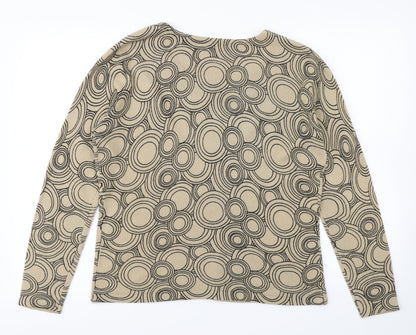Brown Womens Gold  Knit Pullover Jumper Size S