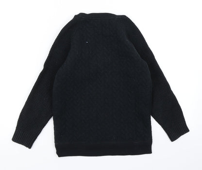V by Very Boys Black   Pullover Sweatshirt Size 7-8 Years