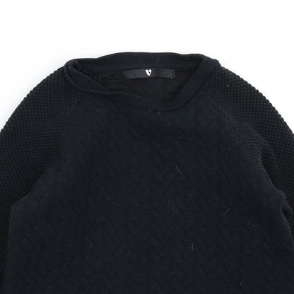 V by Very Boys Black   Pullover Sweatshirt Size 7-8 Years